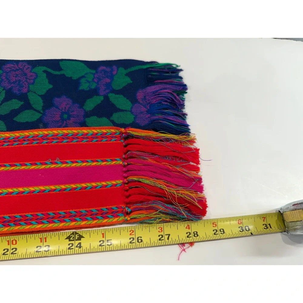 Unbranded Woven‎ Sash Belt Set Womens OS Multicolor Floral Striped Boho Fringe